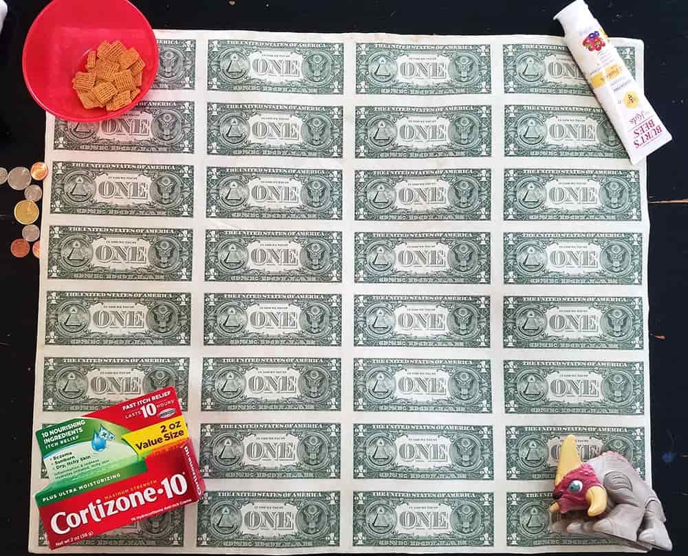 $1 bill uncut sheet - back