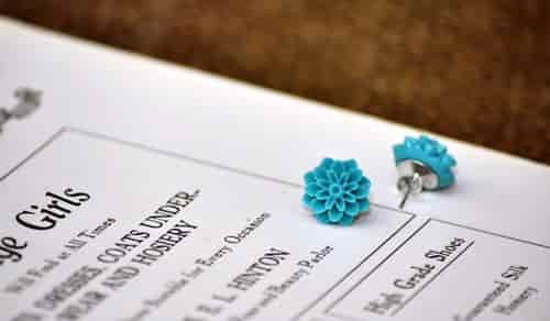 blue flower earings