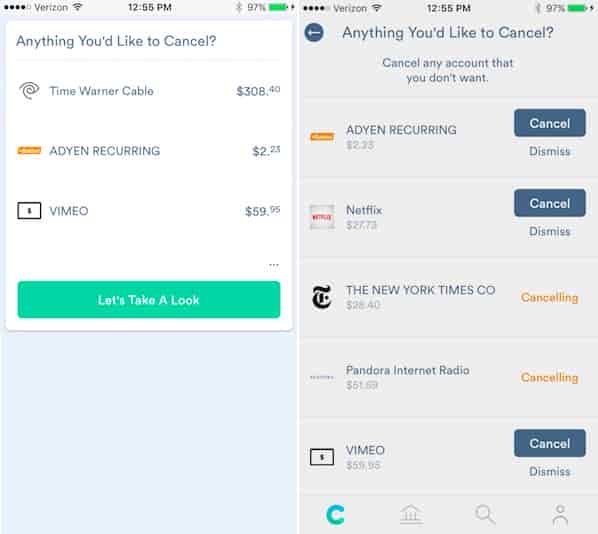 clarity app bill canceling