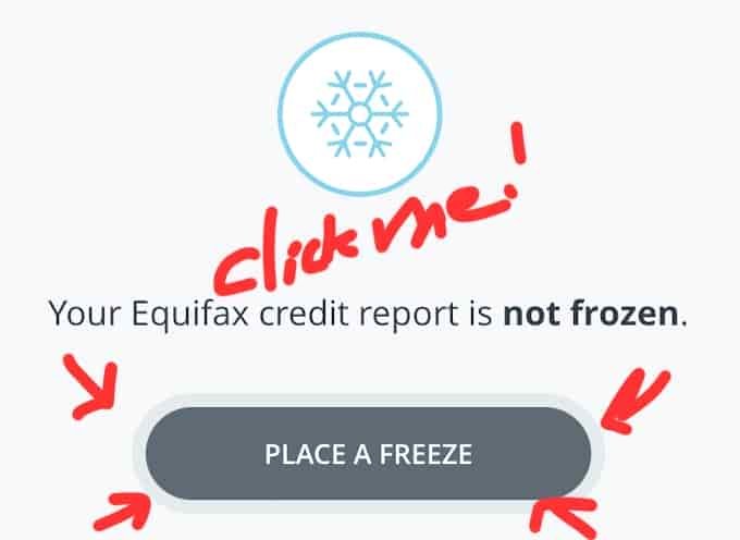 click credit freeze button