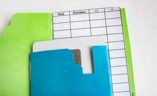 debit card sleeves& ledger inside