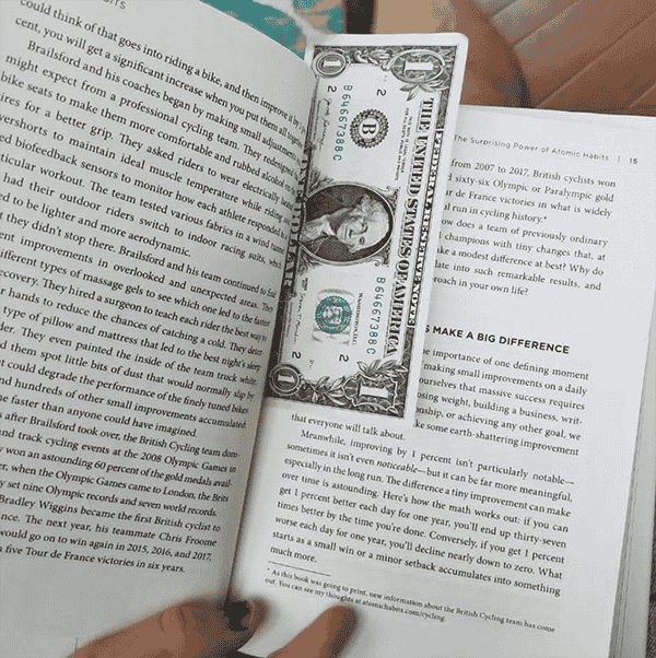 dollar bookmark