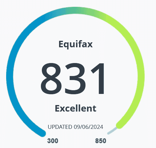 equifax credit score vantage 3.0 - 831