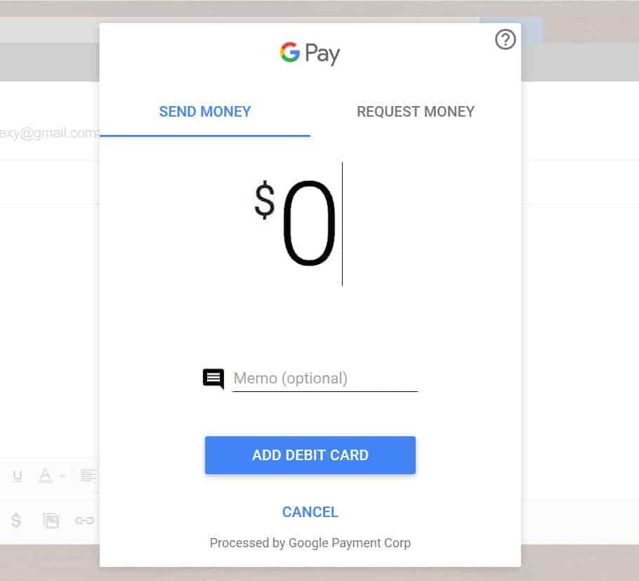 google pay screen gmail