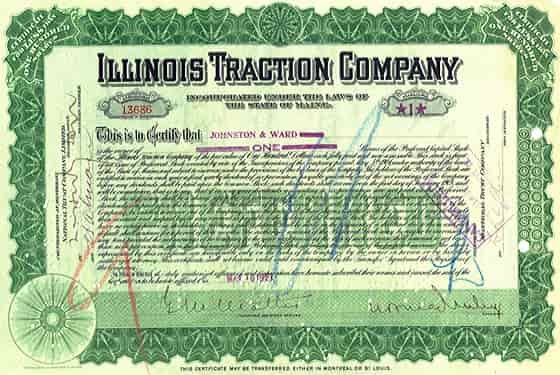 illinois traction company stock certificate
