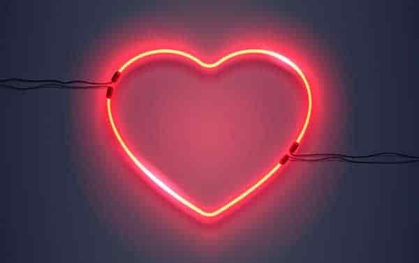 neon heart sign