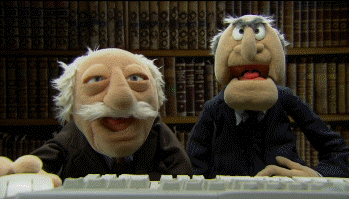 old muppet guys laughing