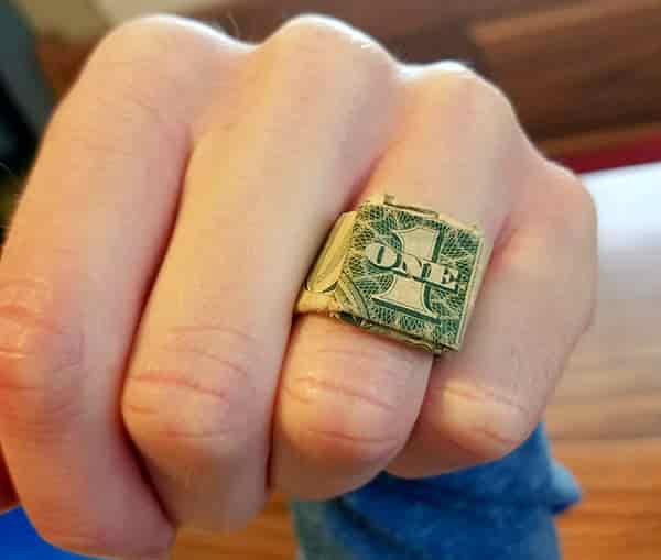 one dollar bill ring