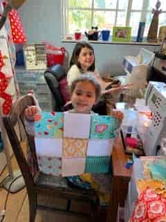 grandkids quilting