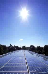 solar panels in the sun
