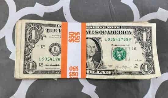 stack of dollar bills