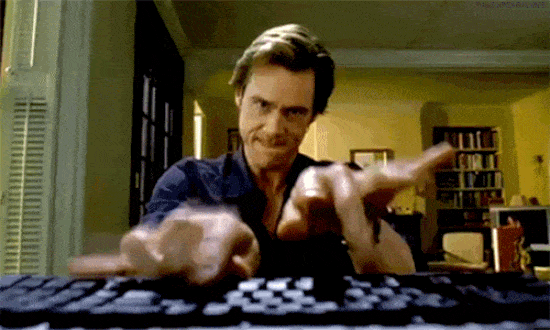 jim carrey typing fast
