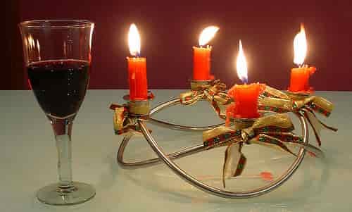 wine and candles
